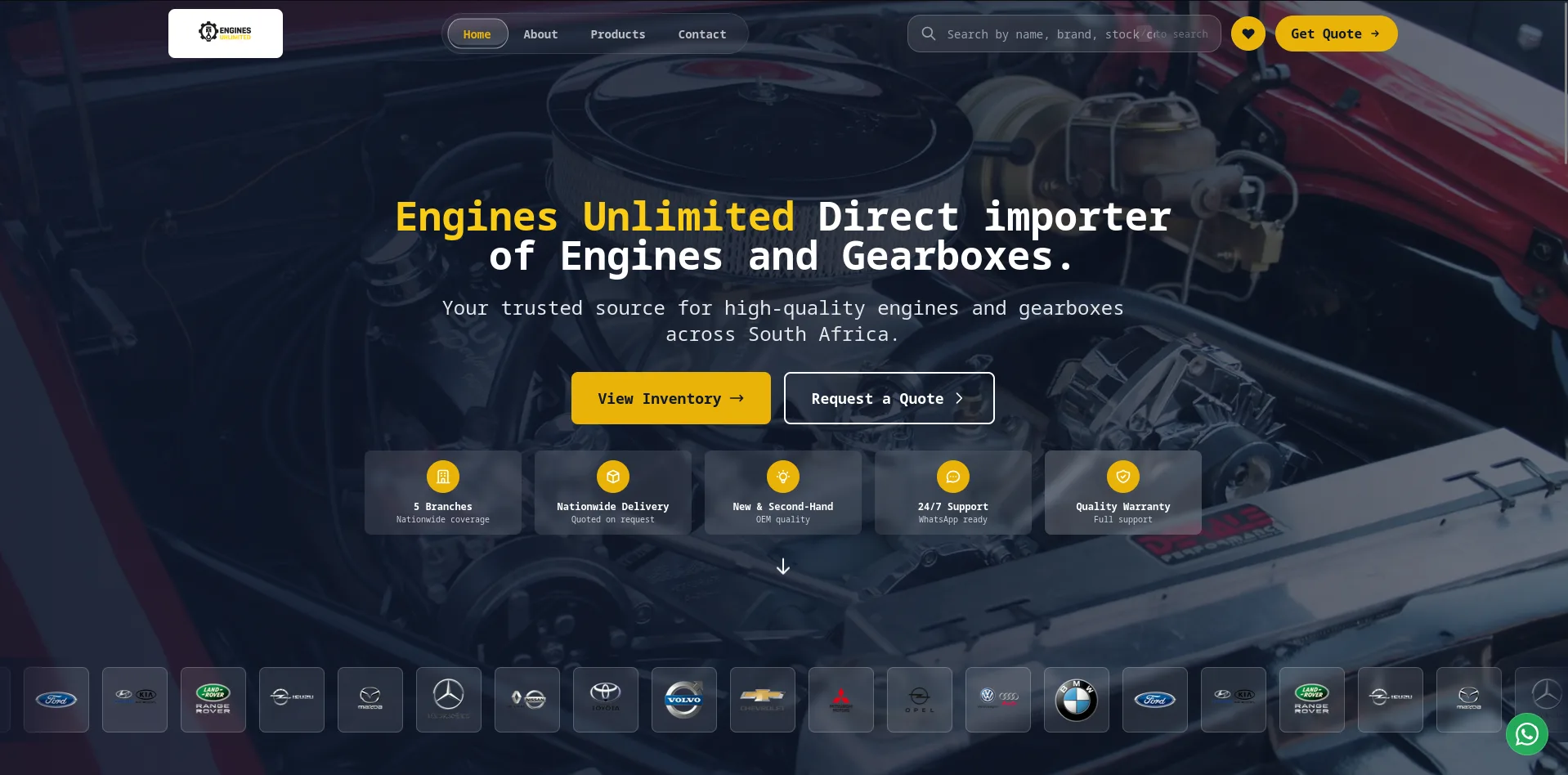 Engines Unlimited website screenshot